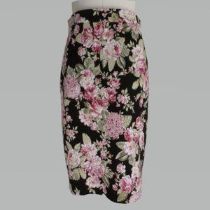 Anthropologie SP Black with Pink Pencil Skirt